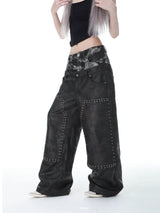 CAMOUFLAGE HEAVY-DUTY DENIM PANTS