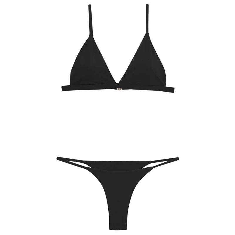 RUFFLED STRAPLESS BIKINI SET