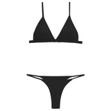 RUFFLED STRAPLESS BIKINI SET