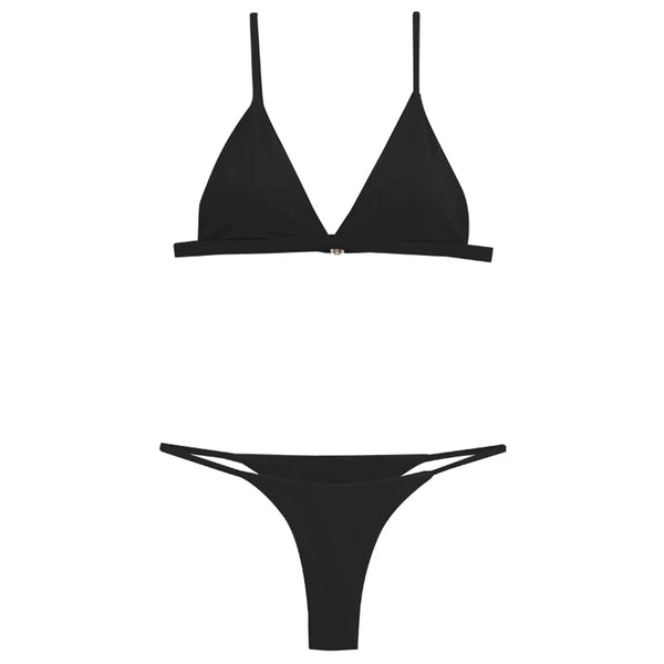RUFFLED STRAPLESS BIKINI SET