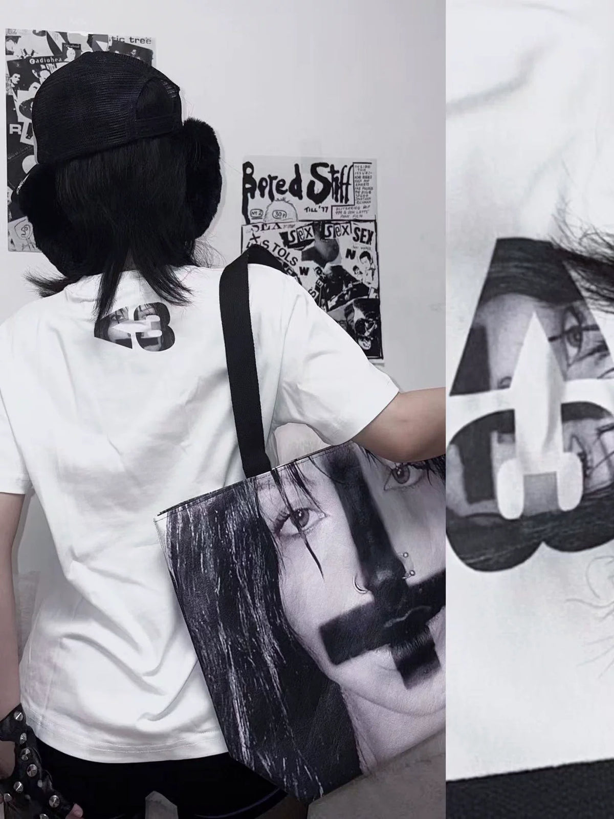 INVERTED CROSS PORTRAIT TOTE BAG