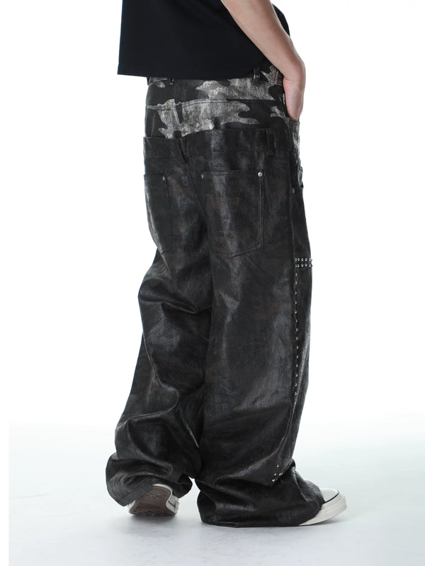 CAMOUFLAGE HEAVY-DUTY DENIM PANTS