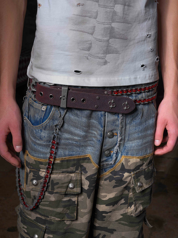 PUNK DOUBLE ROW LEATHER BELT