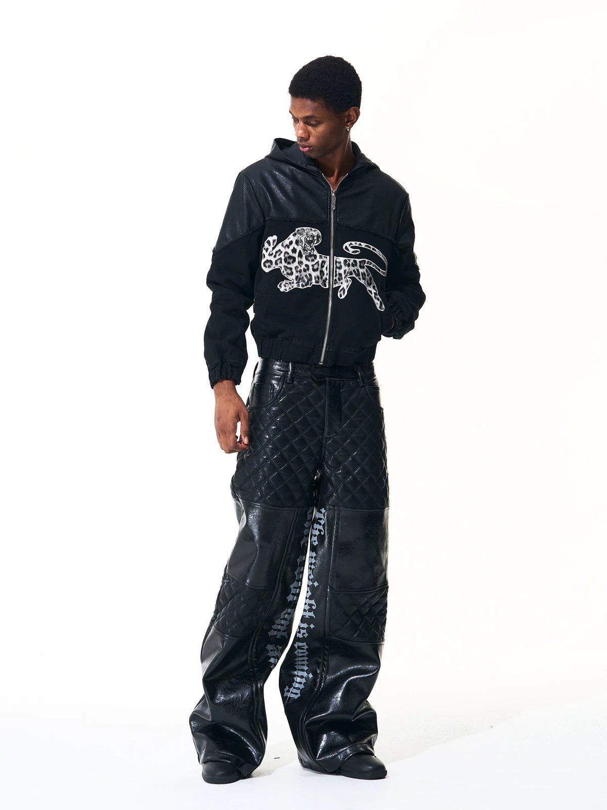 DIAMOND GRID CASUAL PANTS