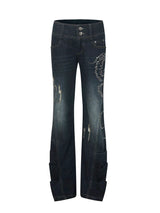 VINTAGE FRAYED STRAIGHT JEANS