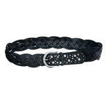 BRAIDED LEATHER WIDE BELT