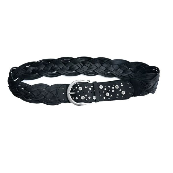 BRAIDED LEATHER WIDE BELT