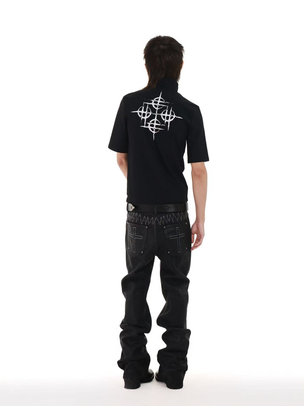 METALLIC STAND COLLAR TOP