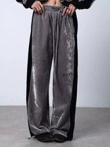 SILVER VELVET RETRO SWEATPANTS