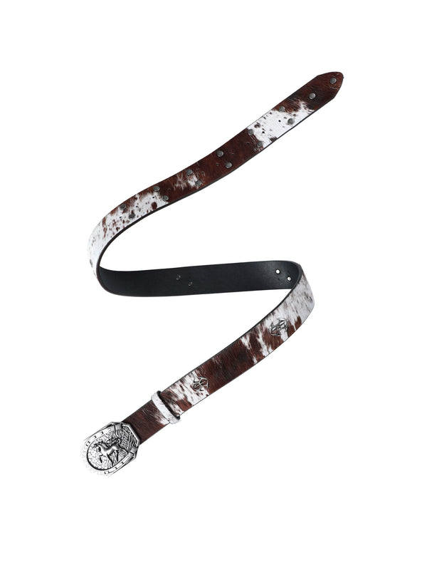 RIVET-STUDDED LEATHER BELT