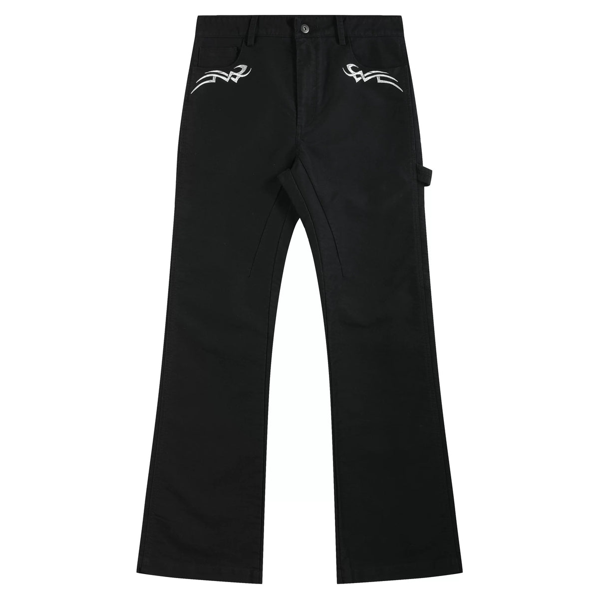 WASHED MOLESKIN STUDDED CASUAL PANTS