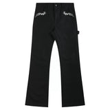 WASHED MOLESKIN STUDDED CASUAL PANTS