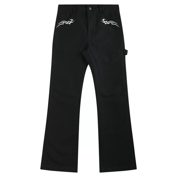 WASHED MOLESKIN STUDDED CASUAL PANTS