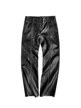 DOUBLE ZIPPER MICRO LEATHER PANTS