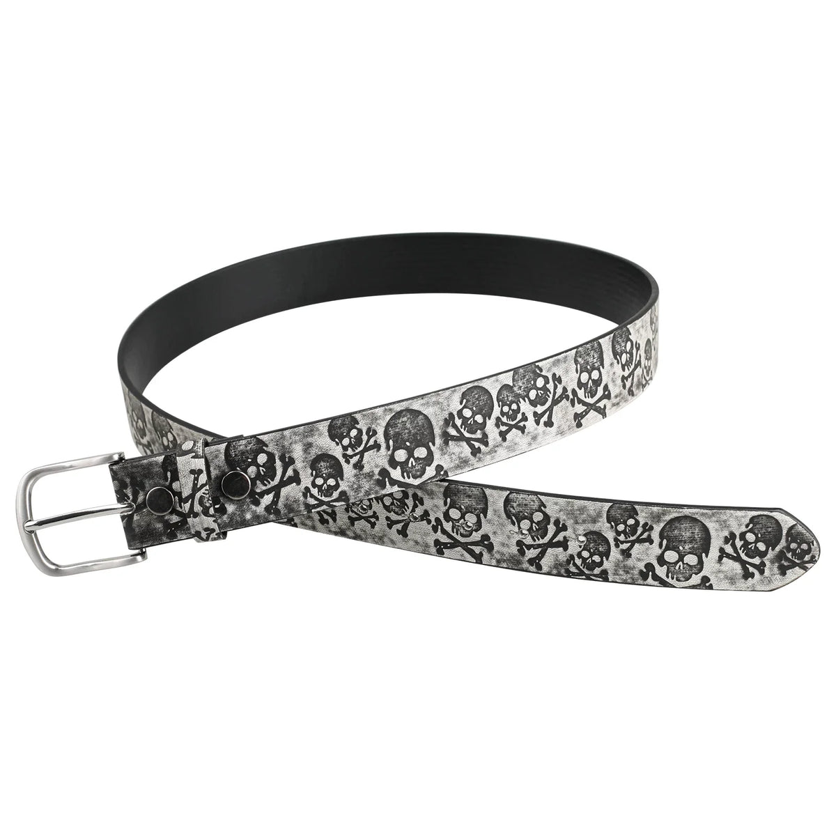 SKULL BUCKLE PU BELT