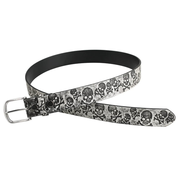SKULL BUCKLE PU BELT