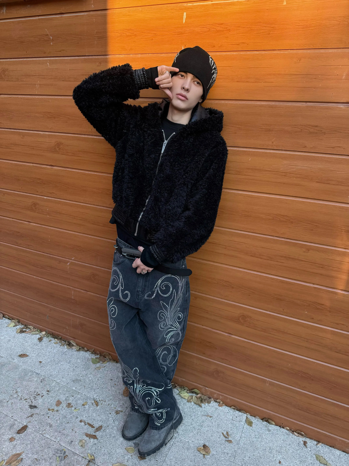 PLUSH PATCHWORK SUEDE JACKET