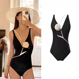 LUXURIOUS 3D WHITE ROSE SWIMSUIT