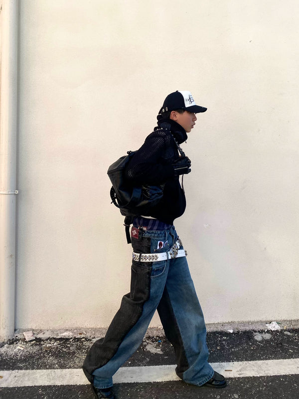 HIGH-DESIGN PATCHWORK JEANS