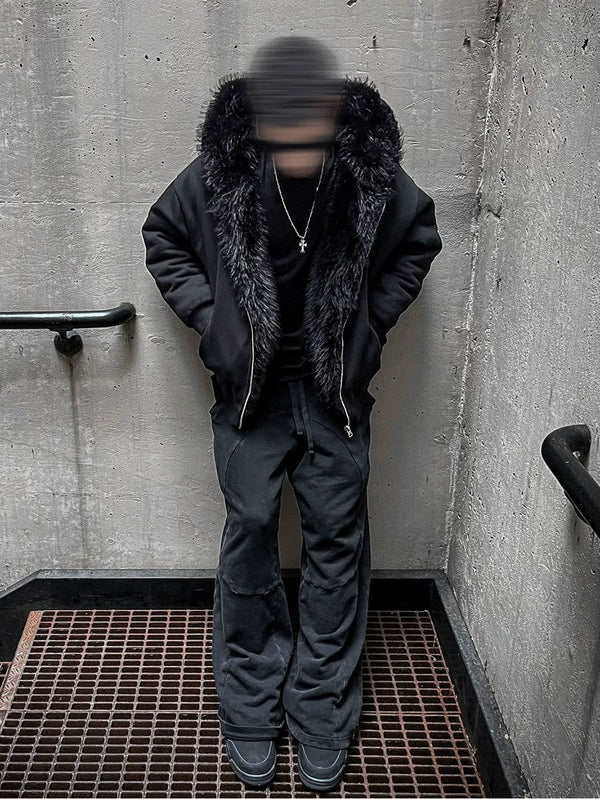 REVERSIBLE BOXY FUR-LINED JACKET