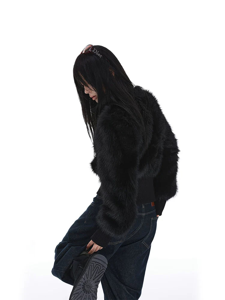 FAUX FUR ZIP COAT