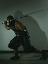 WRESTLER WAXED LEATHER PANTS