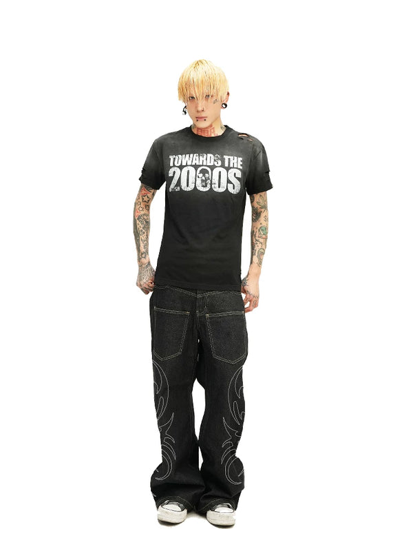 WASHED DESTRUCTION SLOGAN TEE
