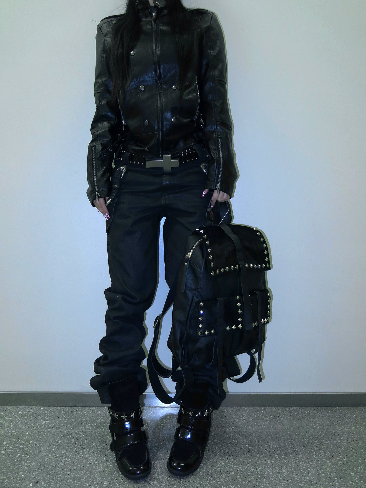 PUNK LEATHER SHOULDER BAG