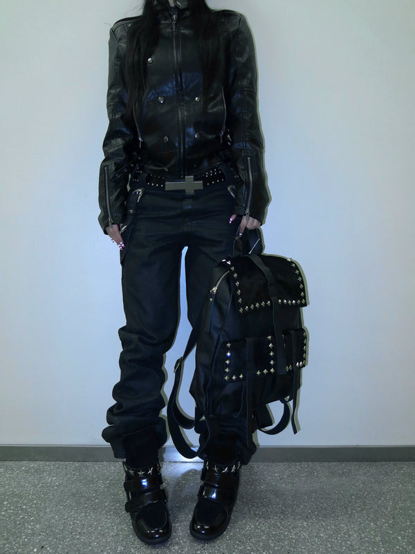 PUNK LEATHER SHOULDER BAG