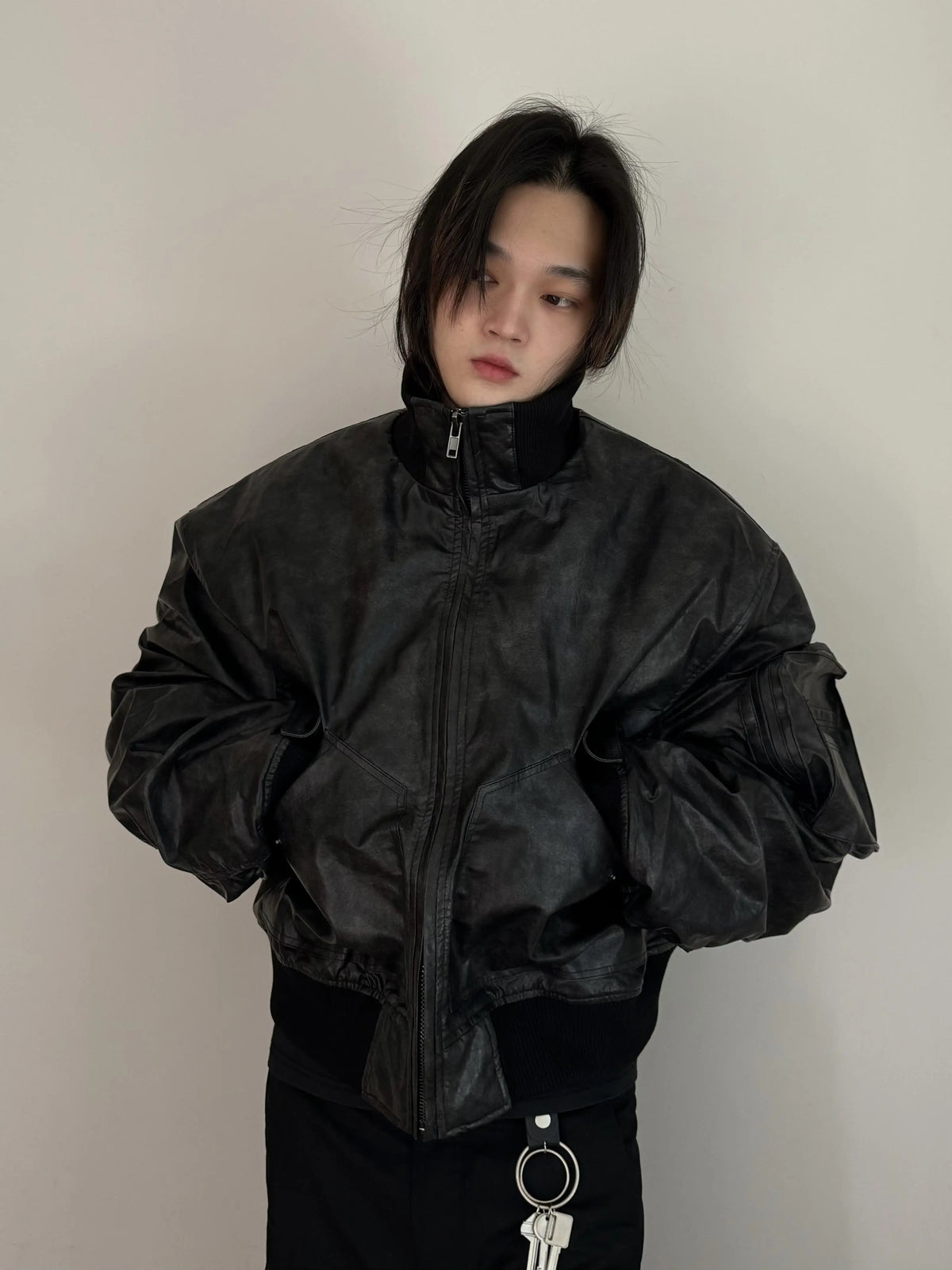 VINTAGE AGED COTTON BOMBER JACKET