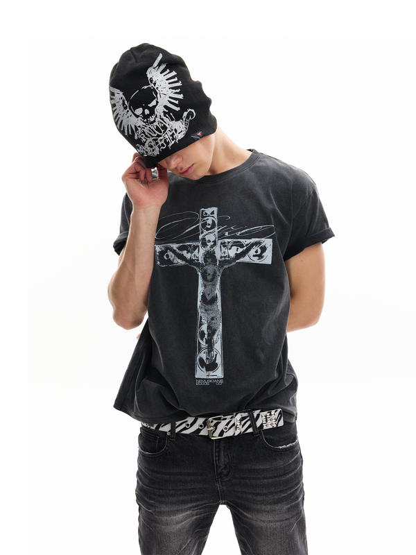 DISTRESSED RHYTHM PRINT TEE