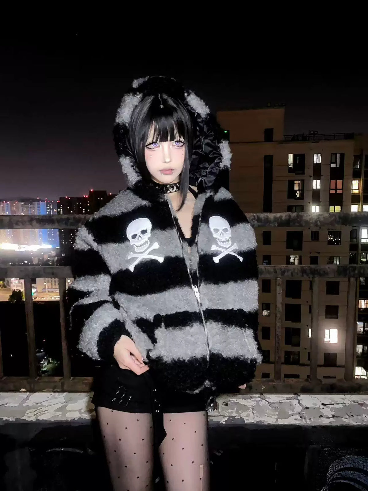 PUNK SKULL EMBROIDERED JACKET