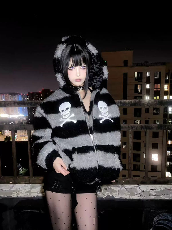 PUNK SKULL EMBROIDERED JACKET
