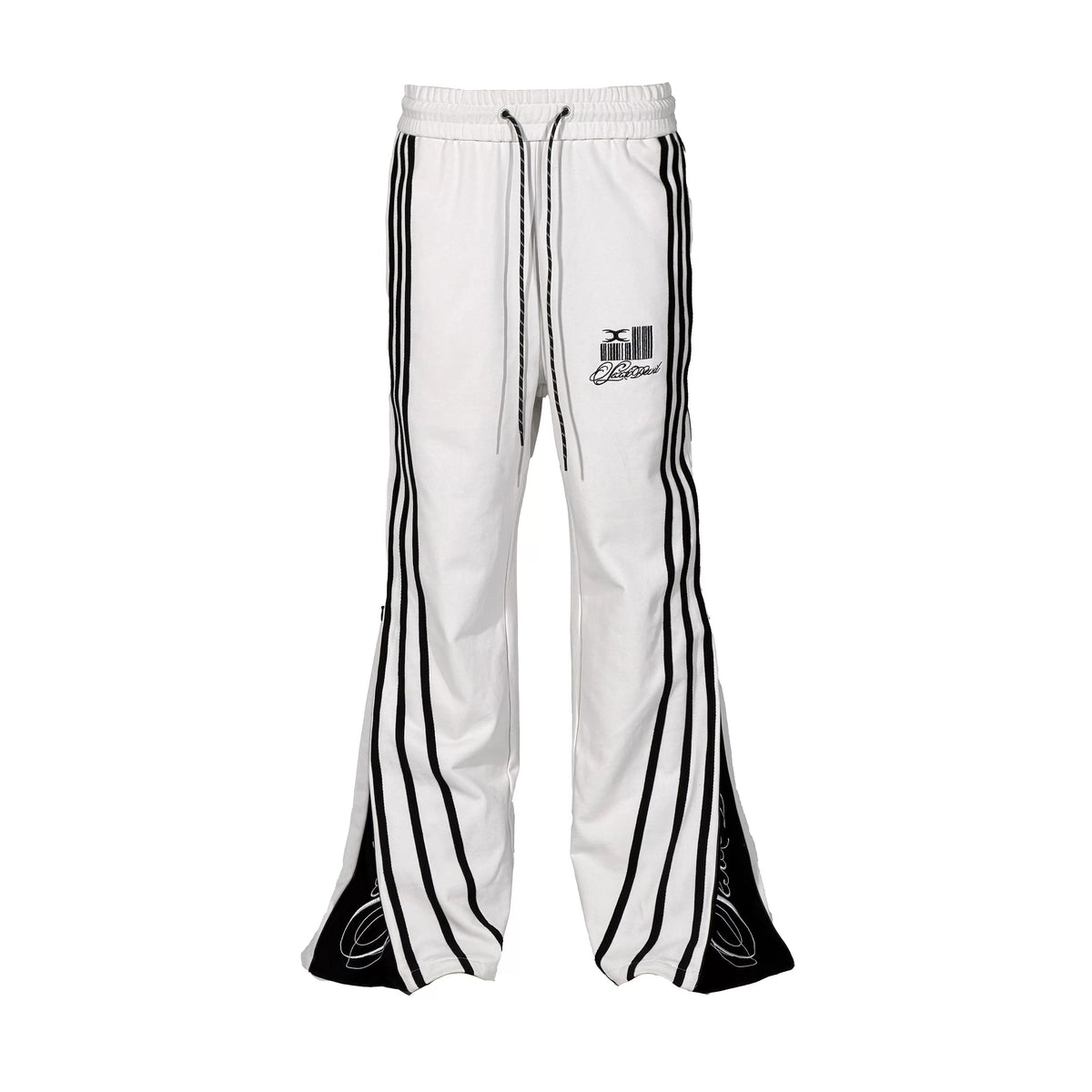 DECONSTRUCTED ZIPPER STRIPED SWEATPANTS