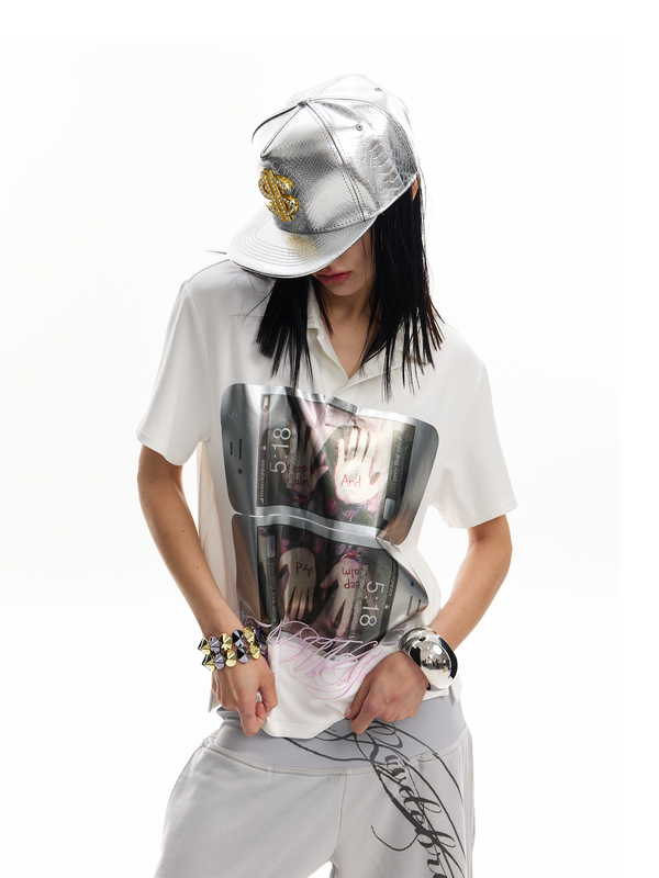 LIQUID METALLIC POLO SHIRT