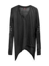 SLIGHTLY SHEER V-NECK TOP