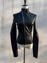 SLIM PU LEATHER BIKER JACKET
