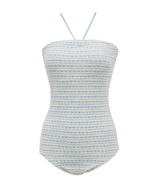 HALTER NECK STRIPED SWIMSUIT
