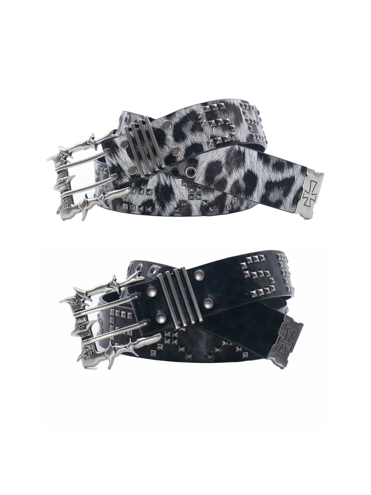 PUNK STUDDED LEOPARD BELT