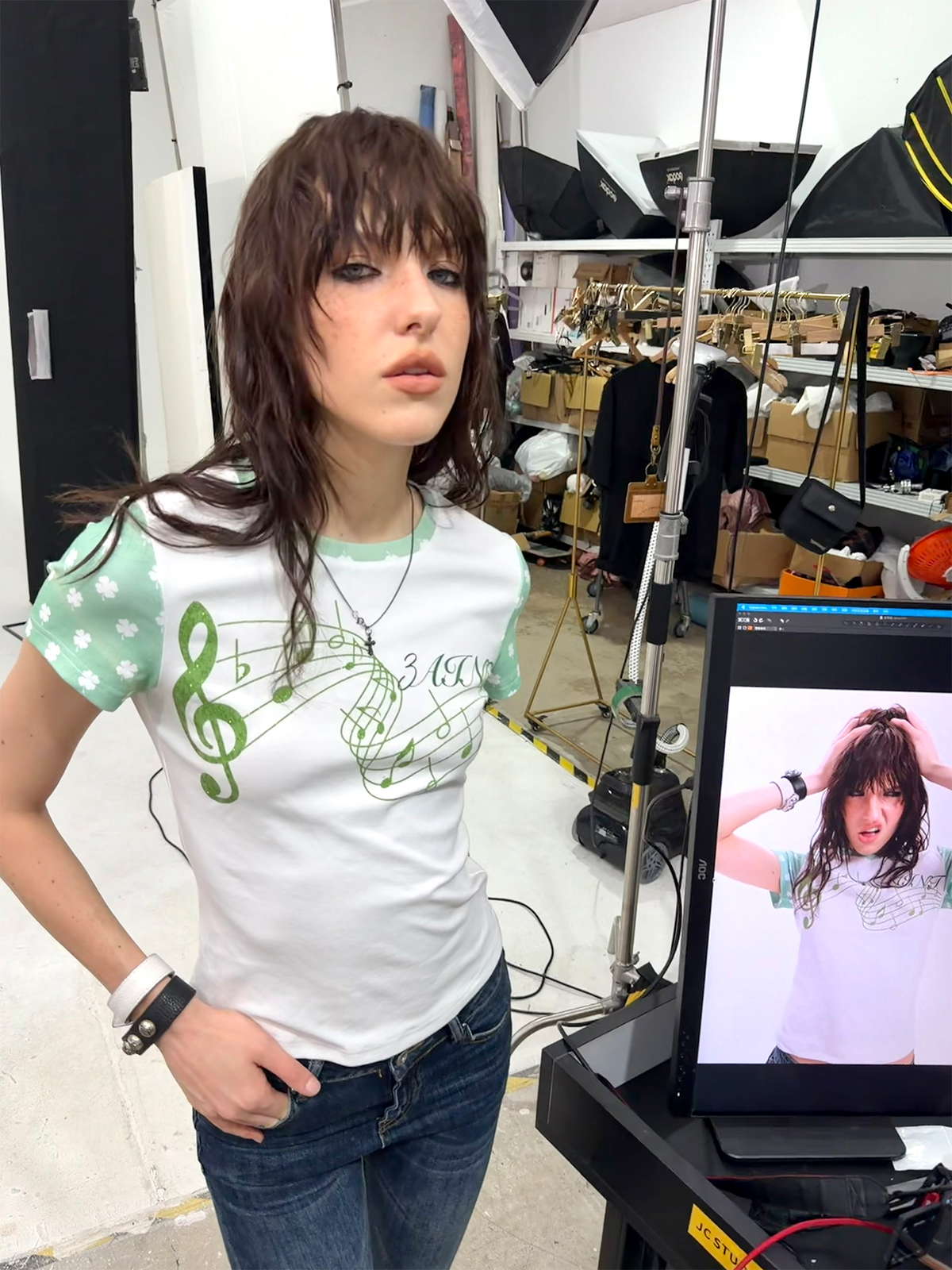 Y2K COLOR BLOCK CLOVER T-SHIRT