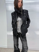 RETRO HIGH COLLAR COTTON JACKET