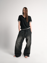 VEGAN DRILL WASHED BAGGY PANTS