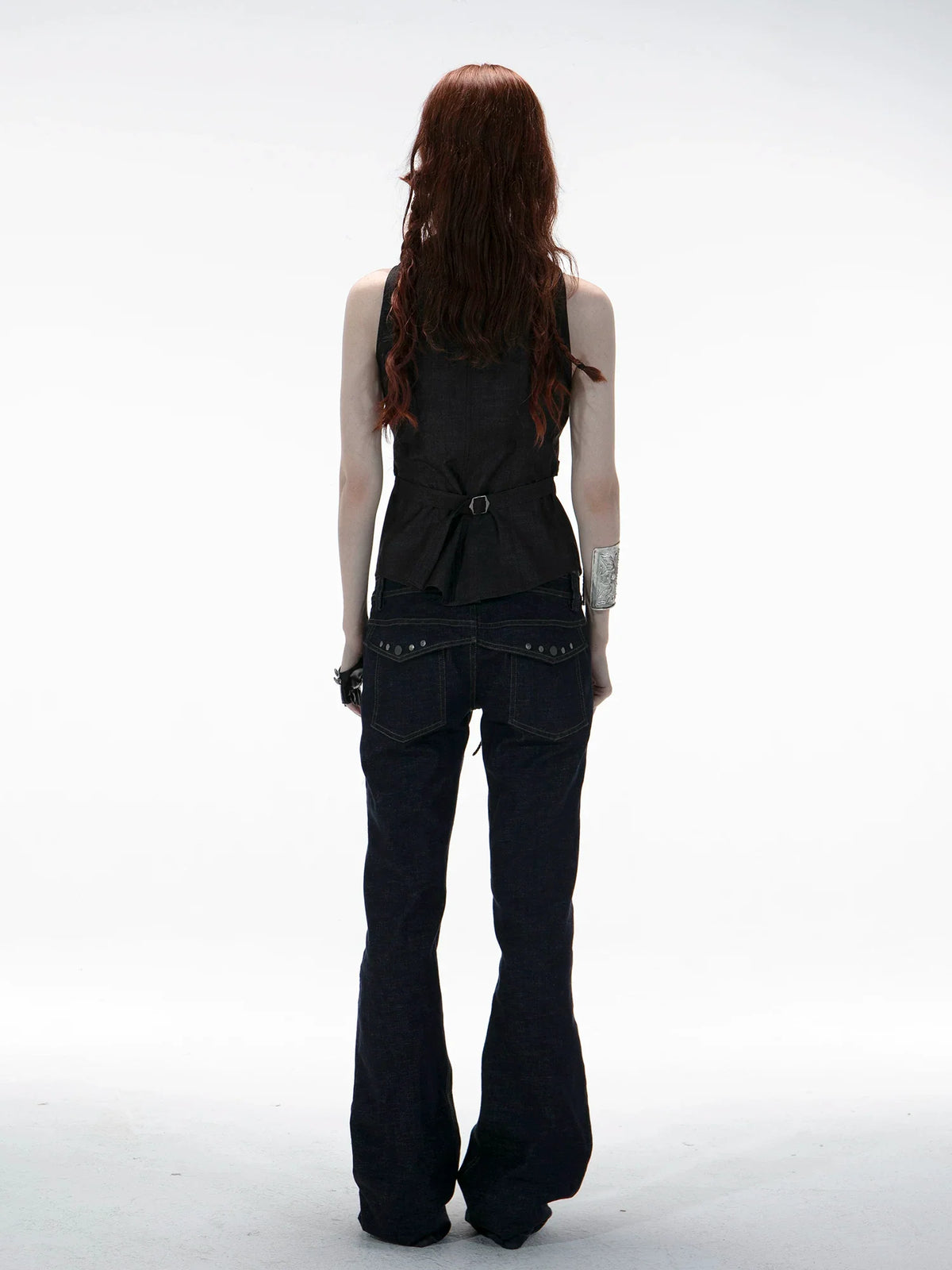 DOUBLE WAIST COLOR BLOCK JEANS