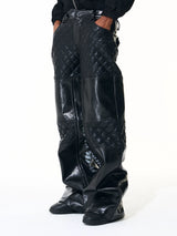 DIAMOND GRID CASUAL PANTS