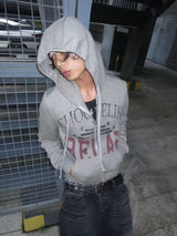 FLORAL GRAY HOODIE SWEATSHIRT