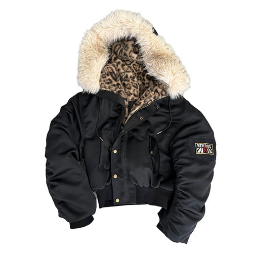 LEOPARD PRINT HOODED JACKET