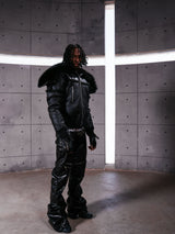 N2B LEATHER JACKET WITH FUR COLLAR