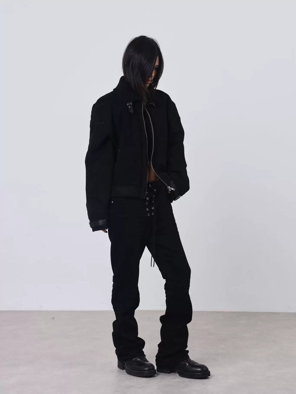 DARK DISTRESSED SLIM JEANS