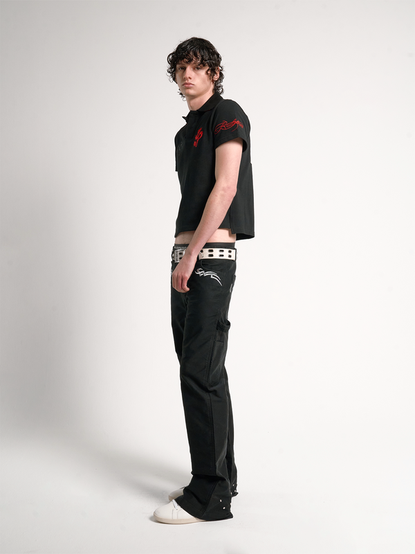WASHED MOLESKIN STUDDED CASUAL PANTS