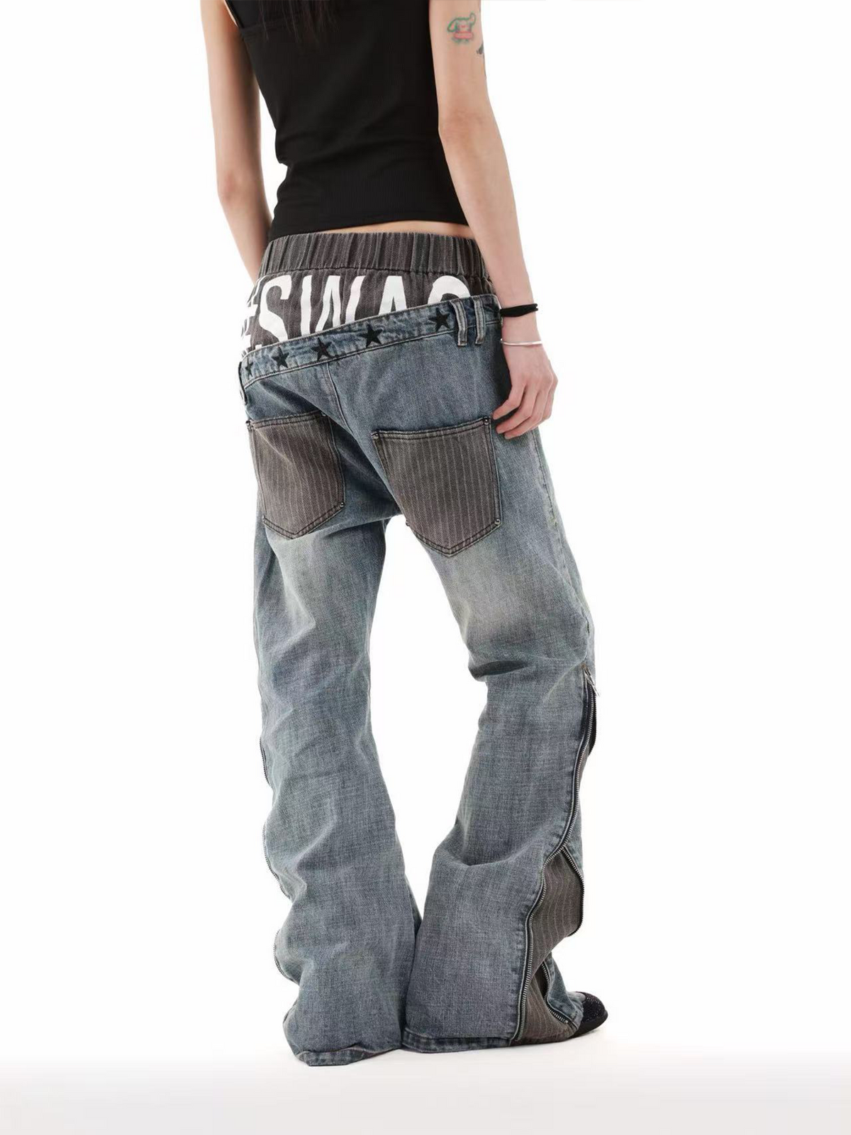 STREET STYLE STRIPED JEANS